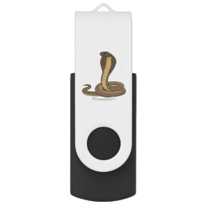 Brown cobra snake illustration flash drive