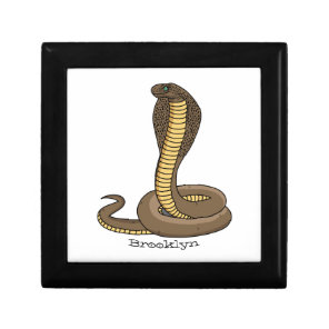 Brown cobra snake illustration  gift box