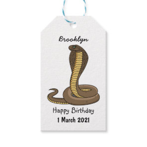 Brown cobra snake illustration  gift tags