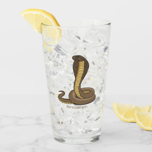 Brown cobra snake illustration glass