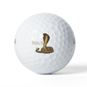 Brown cobra snake illustration golf balls