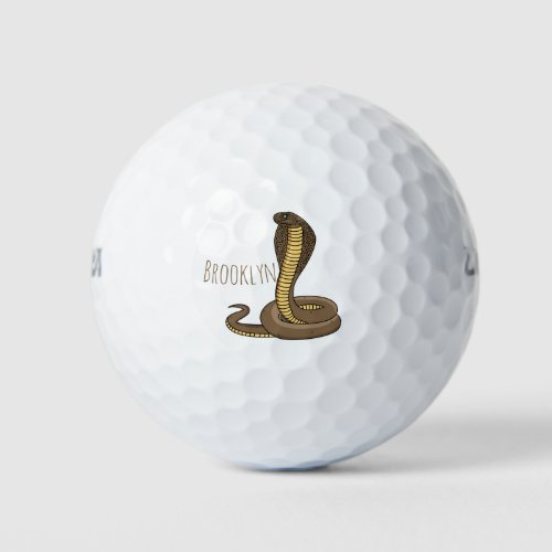Brown cobra snake illustration golf balls
