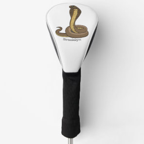 Brown cobra snake illustration  golf head cover