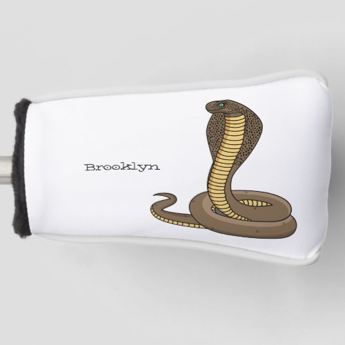 Brown cobra snake illustration  golf head cover
