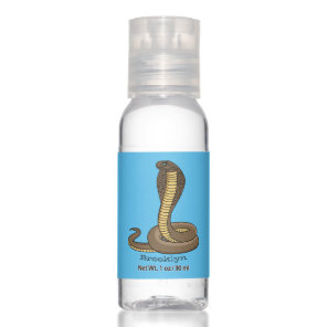 Brown cobra snake illustration hand sanitizer
