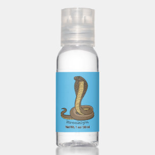 Brown cobra snake illustration hand sanitizer