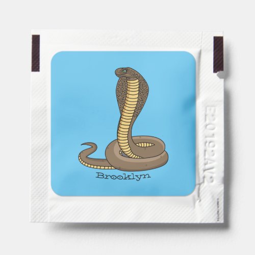 Brown cobra snake illustration hand sanitizer packet