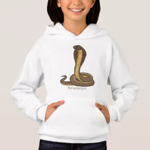 Brown cobra snake illustration hoodie