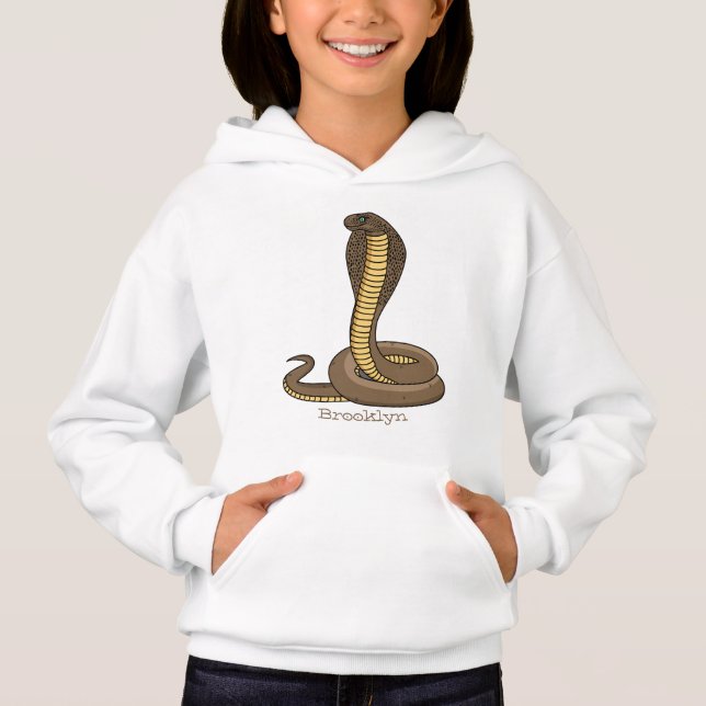 Brown cobra snake illustration hoodie (Front)