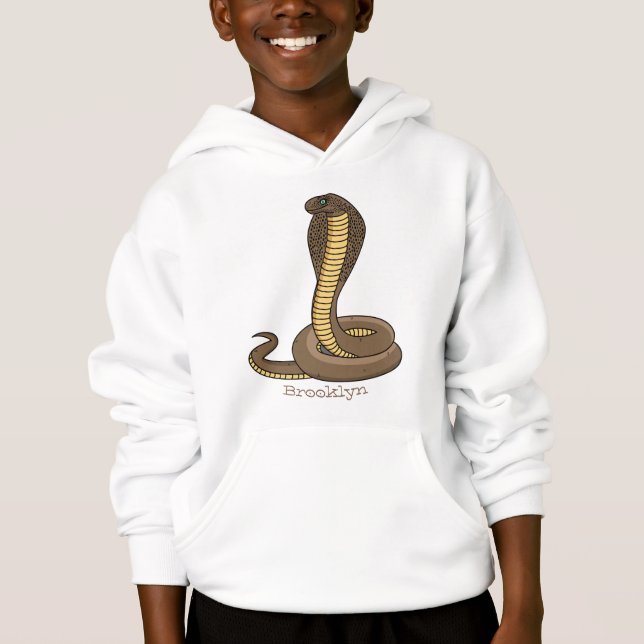 Brown cobra snake illustration hoodie (Front)