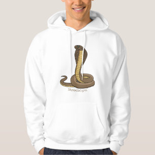 Brown cobra snake illustration hoodie