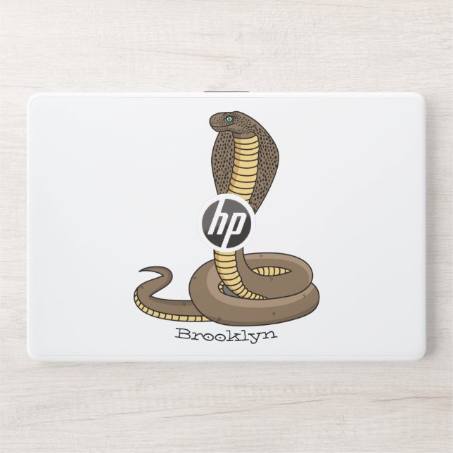 Brown cobra snake illustration  HP laptop skin (Front)