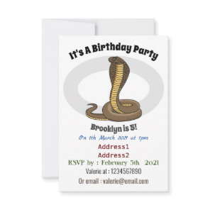 Brown cobra snake illustration  invitation