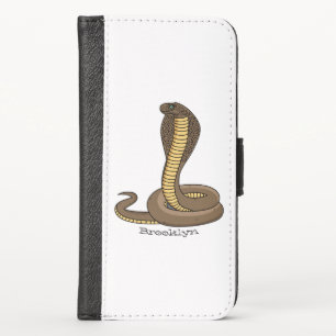 Brown cobra snake illustration iPhone x wallet case