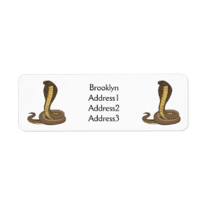 Brown cobra snake illustration  label
