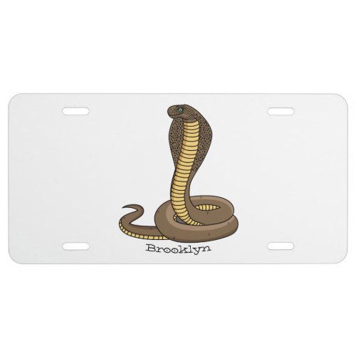 Brown cobra snake illustration license plate
