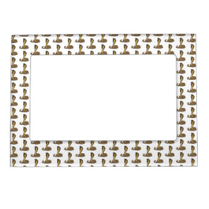 Brown cobra snake illustration magnetic frame
