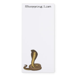 Brown cobra snake illustration  magnetic notepad