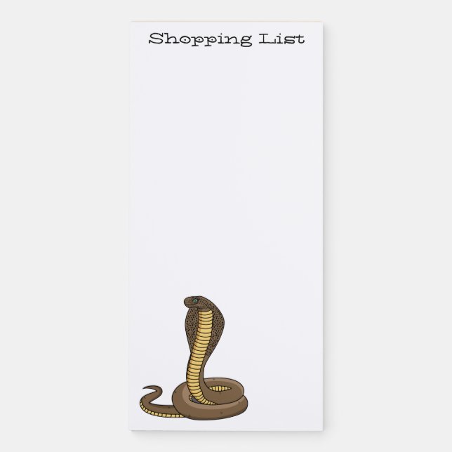 Brown cobra snake illustration  magnetic notepad (Front)