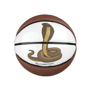 Brown cobra snake illustration  mini basketball