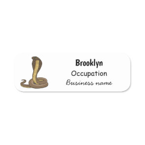 Brown cobra snake illustration  name tag