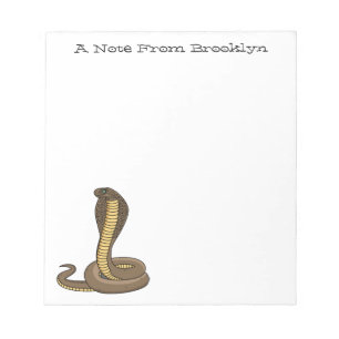 Brown cobra snake illustration notepad