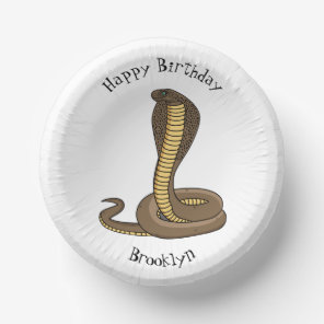 Brown cobra snake illustration   paper bowls