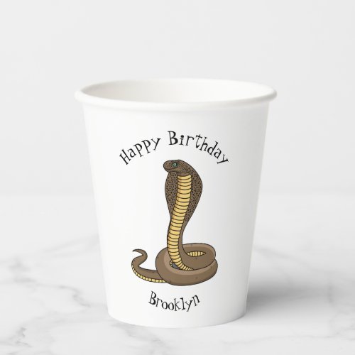 Brown cobra snake illustration  paper cups