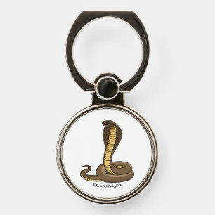 Brown cobra snake illustration  phone ring stand