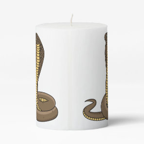 Brown cobra snake illustration  pillar candle