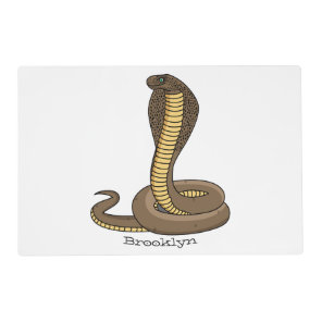 Brown cobra snake illustration  placemat