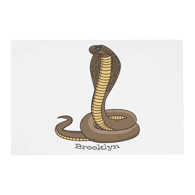 Brown cobra snake illustration  placemat (Front)