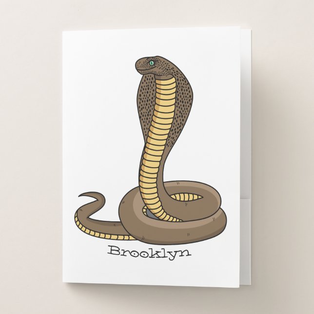 Brown cobra snake illustration  pocket folder (Front)
