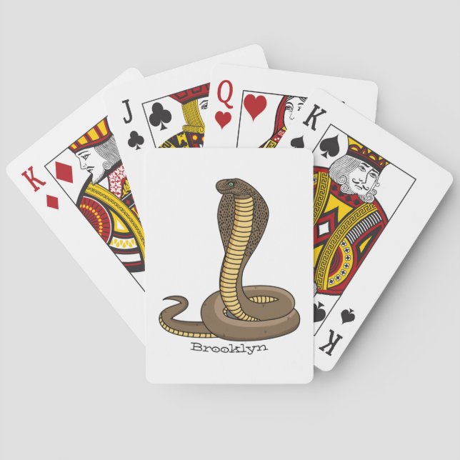 Brown cobra snake illustration  poker cards (Back)