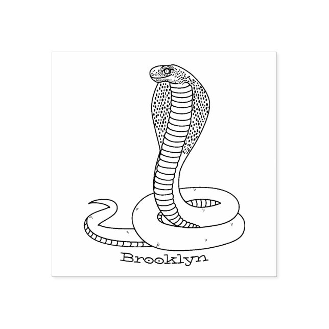 Brown cobra snake illustration  rubber stamp (Imprint)
