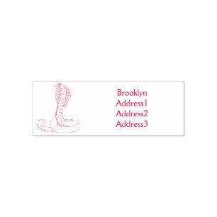 Brown cobra snake illustration  self-inking stamp