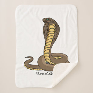 Brown cobra snake illustration  sherpa blanket