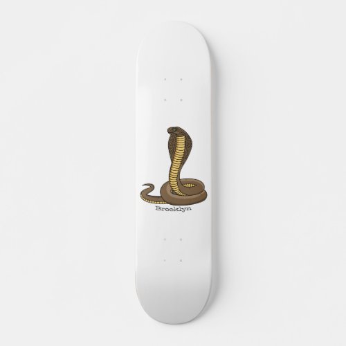 Brown cobra snake illustration skateboard