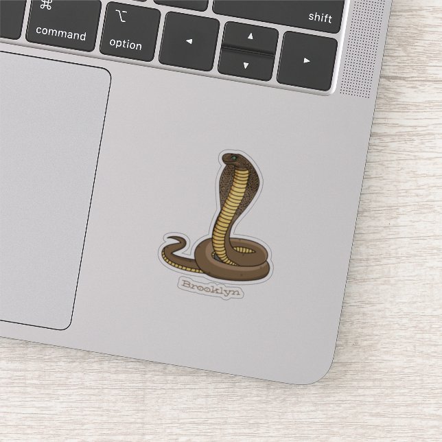 Brown cobra snake illustration  sticker (Detail)
