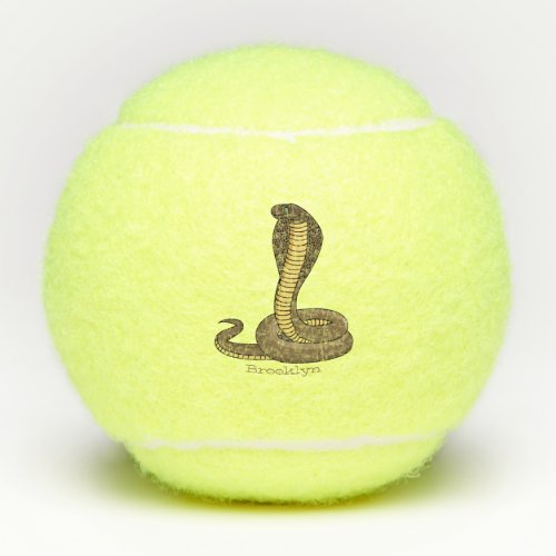 Brown cobra snake illustration tennis balls