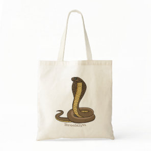 Brown cobra snake illustration  tote bag