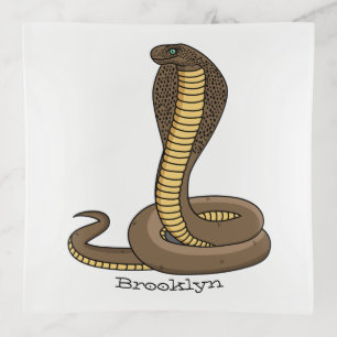 Brown cobra snake illustration  trinket tray