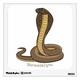Brown cobra snake illustration wall decal
