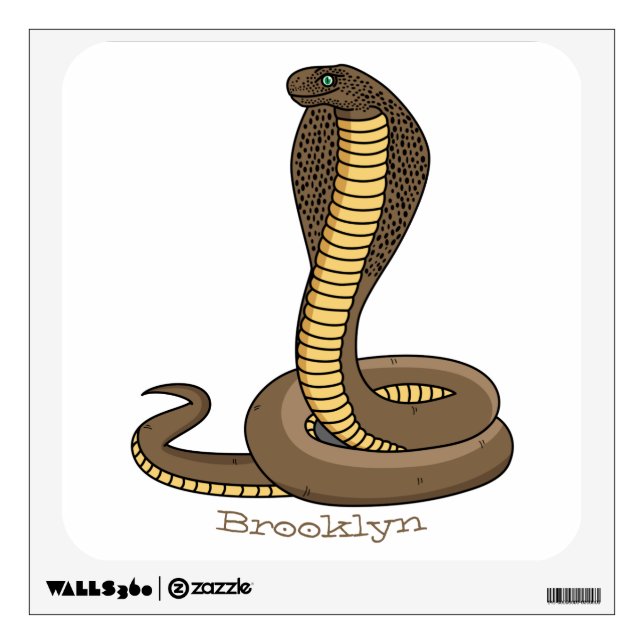 Brown cobra snake illustration wall decal (Front)