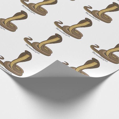 Brown cobra snake illustration  wrapping paper