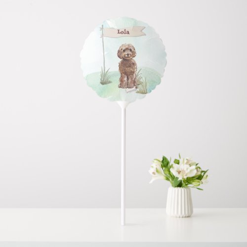 Brown Cockapoo Congratulations on New Dog Balloon