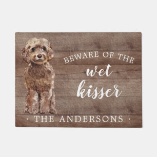 Brown Cockapoo Dog Personalized Door Mat