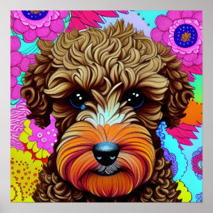 brown cockapoo poster