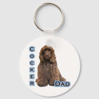 Brown Cocker Spaniel Dad 4 - Keychain