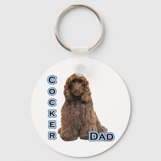 Brown Cocker Spaniel Dad 4 - Keychain (Front)